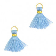 Mini Tassel 1.2cm - Gold-ice blue